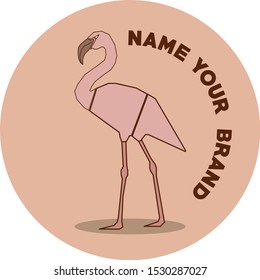 Pink Flamingo Logo Vector Design