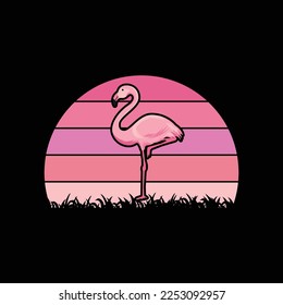 Pink Flamingo Lover Gifts Bird Vintage Animal Silhouette