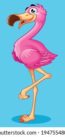 pink flamingo mascot design vector