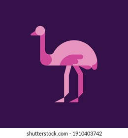 pink flamingo on color background