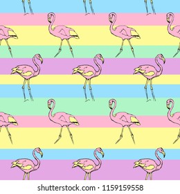 Pink flamingo pattern