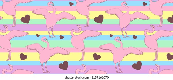 Pink flamingo pattern