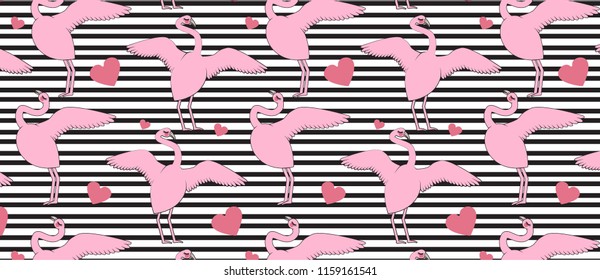 Pink flamingo pattern