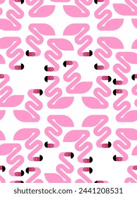 Patrón flamenco rosa sin costuras. Pájaro en las piernas largas Fondo. Adorno de tela para niños