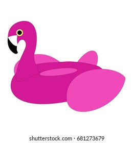 Pink Flamingo Pool Float Illustration - Summer, Beach