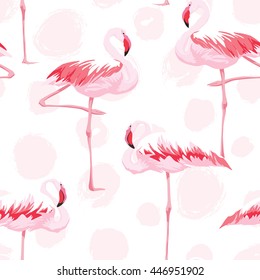 Pink flamingo seamless pattern