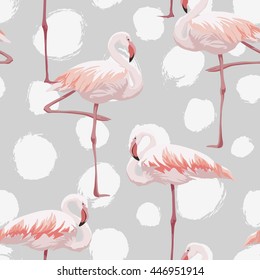 Pink flamingo seamless pattern