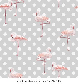 Pink flamingo seamless pattern