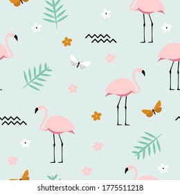 Fondo De Patrón Sin Maravilla De Flamingo Rosado. EPS10 de ilustración vectorial