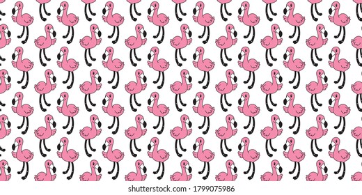 pink flamingo seamless pattern vector cartoon scarf isolated cute flamingos animal exotic nature wild fauna tile background repeat wallpaper illustration design