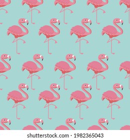 Rosa Flamingo nahtlose Muster, Vektorgrafik. Ideal für Textilien, Hintergrund, Geschenkpapier.