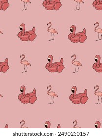 pink flamingo seamless pattern vector illustration for wallpaper