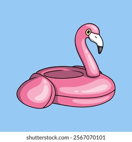 Pink flamingo shaped swimming pool float