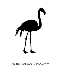 Pink flamingo silhouette isolated on white background. Flamingo icon vector illustration design.