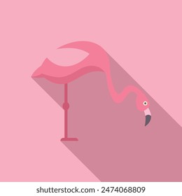 Pink flamingo standing on one leg