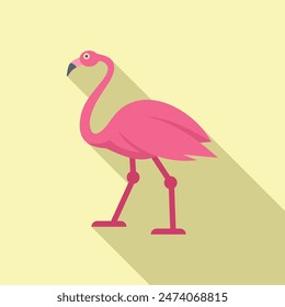 Pink flamingo standing on one leg, embodying grace and elegance