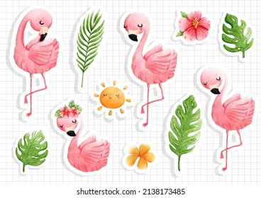 Flamingo rosa, ilustración del vector flamingo tropical