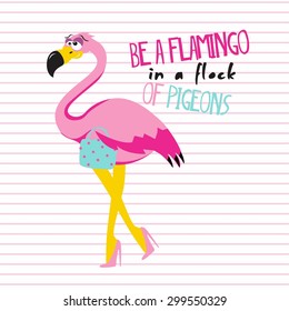 Pink flamingo, vector vector 