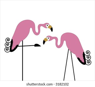 pink flamingo vector