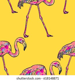 Pink flamingo vector illustration