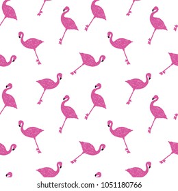 Pink flamingo vector illustration isolated seamless pattern background