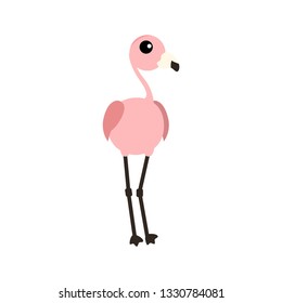 Pink flamingo vector illustration isolated on white background