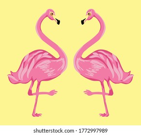 Pink Flamingo Vector Image Illustration