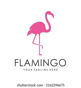 pink flamingo vector logo template