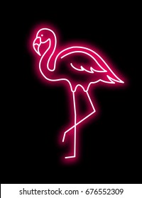 Pink Flamingo vector neon