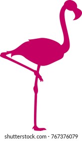 Pink flamingo vector silhouette