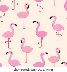 pink flamingos seamless pattern