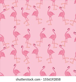 Pink flamingos seamless pattern. Can use for print, template, fabric, presentation, textile, banner, poster, wallpaper
