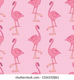 Pink flamingos seamless pattern. Can use for print, template, fabric, presentation, textile, banner, poster, wallpaper