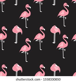Pink flamingos seamless pattern. Can use for print, template, fabric, presentation, textile, banner, poster, wallpaper