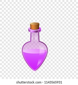 Pink flask icon. Cartoon of pink flask vector icon for on transparent background