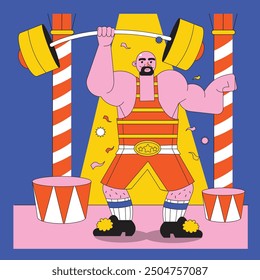 Rosa flache Zirkus Aktivität Illustration