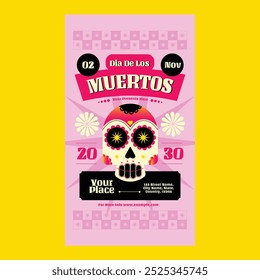 Pink Flat Design Dia De Los Muertos Social Media Story