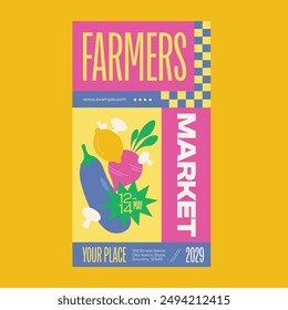 Pink Flat Design Farmers Market Social Media Story