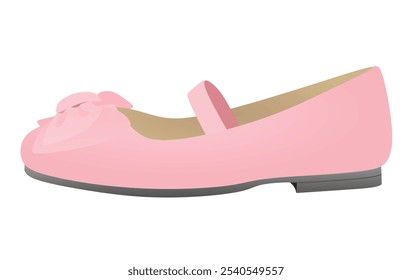 Pink  flat heel shoe. vector illustration