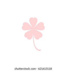 Pink flat icon of  flower. Isolated on white. Vector illustration. 