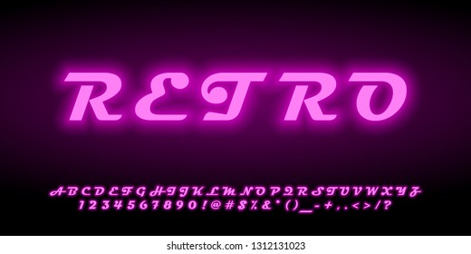 pink flat neon font