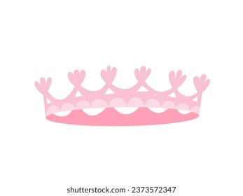 Pink flat style crown vector illustration