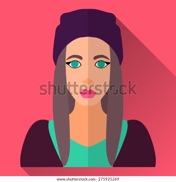 Pink Flat Style Square Shaped Female Stock Vector Royalty Free