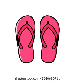 pink flip flop icon sandals illustration