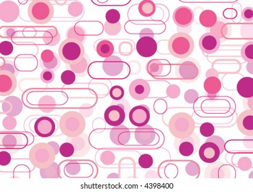 pink floating space pods (vector) - illustrated background pattern