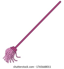 MOP de piso rosa con mango