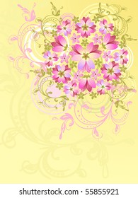 pink floral abstract background