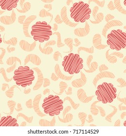Pink floral abstract seamless pattern. Vector illustration.