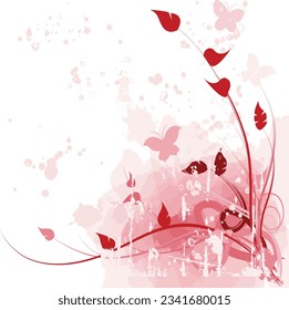 Pink floral backdrop. Vector illustration.