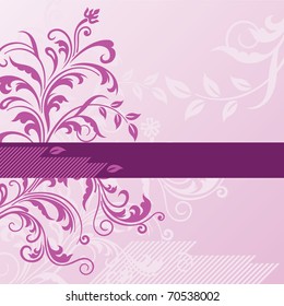 Pink floral background with banner